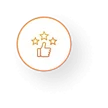 Thumbs-up with stars icon