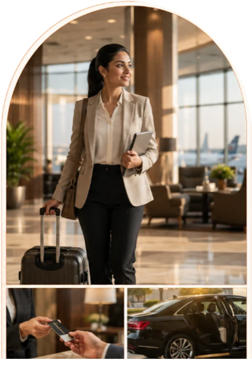 Business professional travelling through Dubai